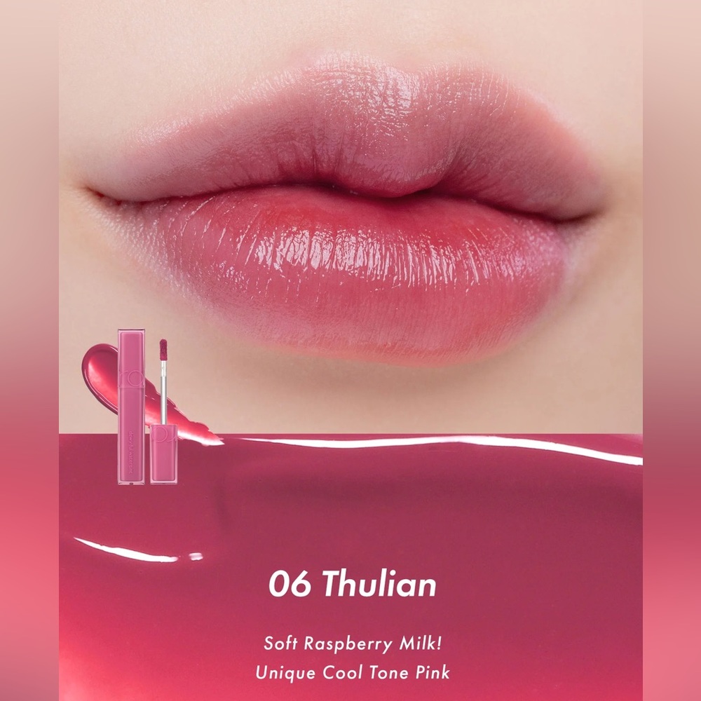 Rom&nd 06 Thulian Dewyful Water Tint- cool tone pink, lip stain, buildable